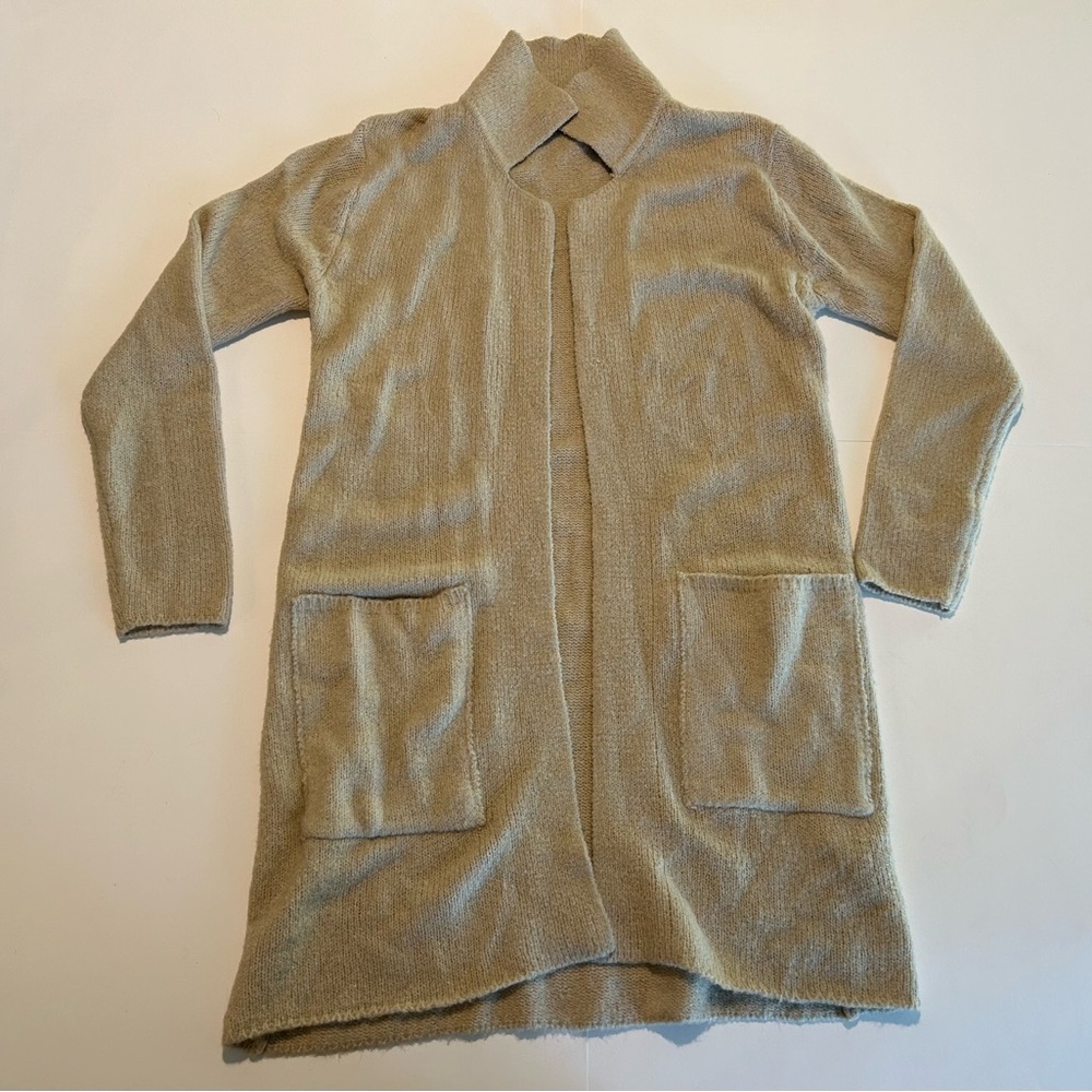 Cozy Open-Front Long Cardigan - Light Taupe